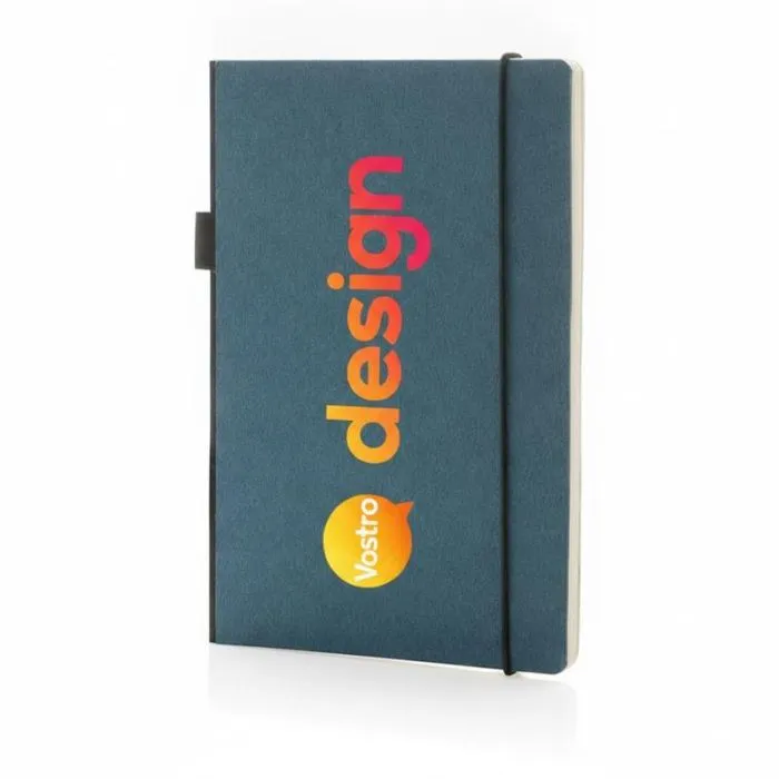 Taccuino A5 con copertina rigida certificata FSC® e tasca personalizzabile
