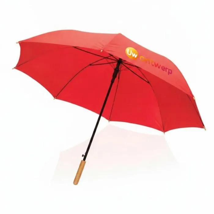 Gepersonaliseerde paraplu van 27" van rPET en bamboe met automatische opening, Impact AWARE™