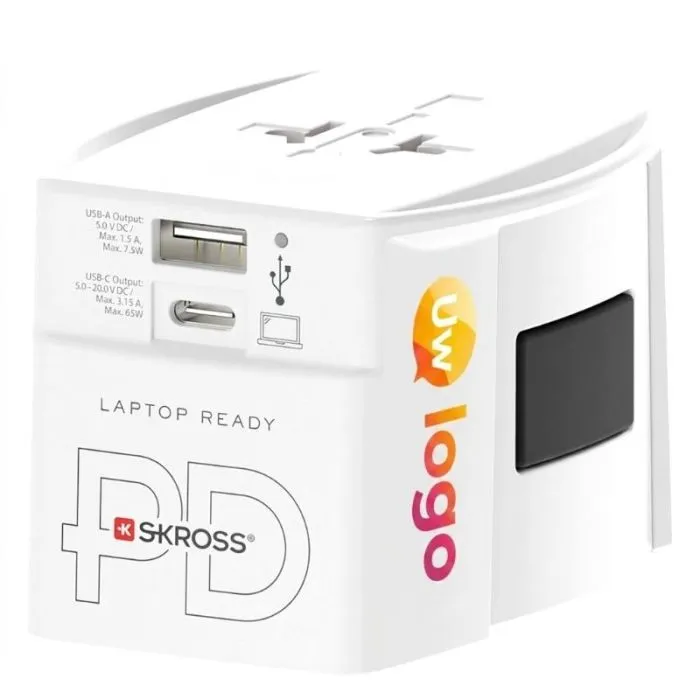 Gepersonaliseerde 65W USB-C-reisadapter inclusief kabel - SKROSS