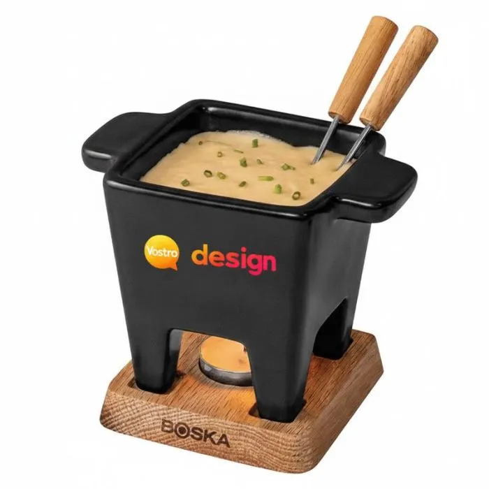 Servizio da fonduta personalizzato Tapas Fondue Nero BOSKA per 2 persone