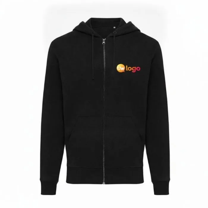 Gepersonaliseerde hoodie met rits van gerecycled katoen van Iqoniq Abisko