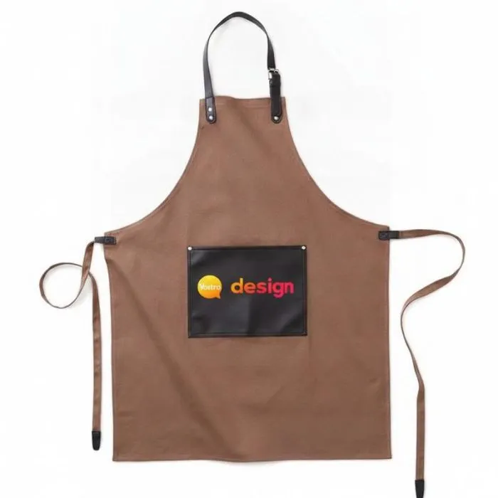 Grembiule bimateriale con pelle vegana personalizzata - VINGA Casbas