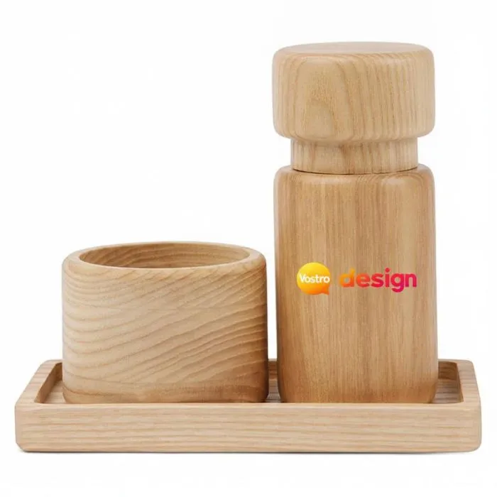 Set personalizzato di sale e pepe in stile scandinavo, realizzato in legno di frassino
