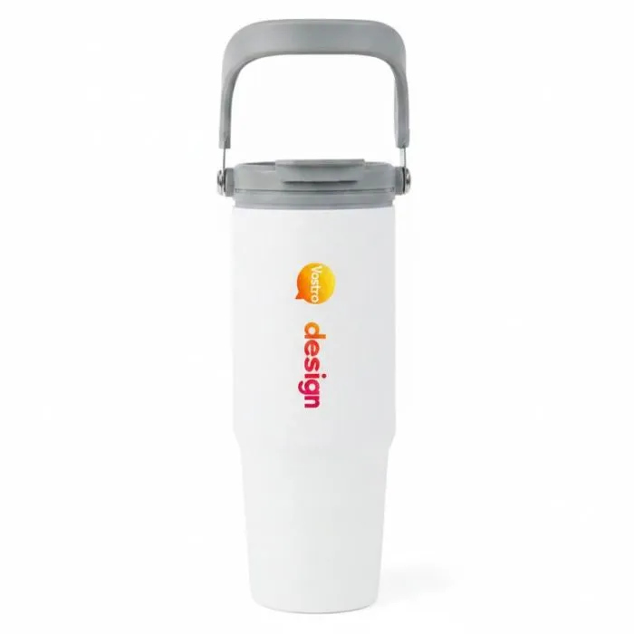 Borraccia termica personalizzata in acciaio inossidabile riciclato, 880 ml, con manico