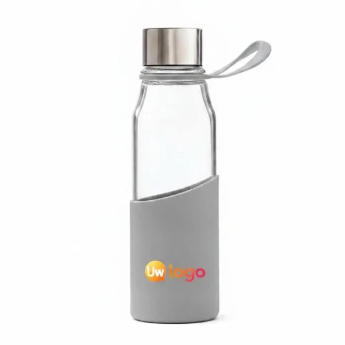 Glaswaterfles met personalisatiemogelijkheid, 550 ml - VINGA Lean