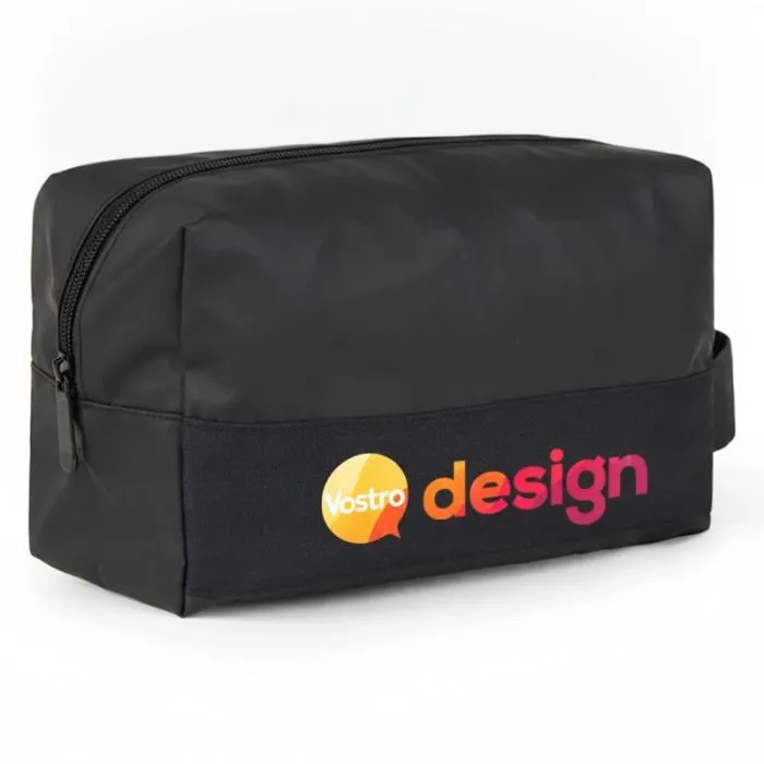 Borsa da bagno personalizzata in poliestere GRS con rivestimento in PU e manico