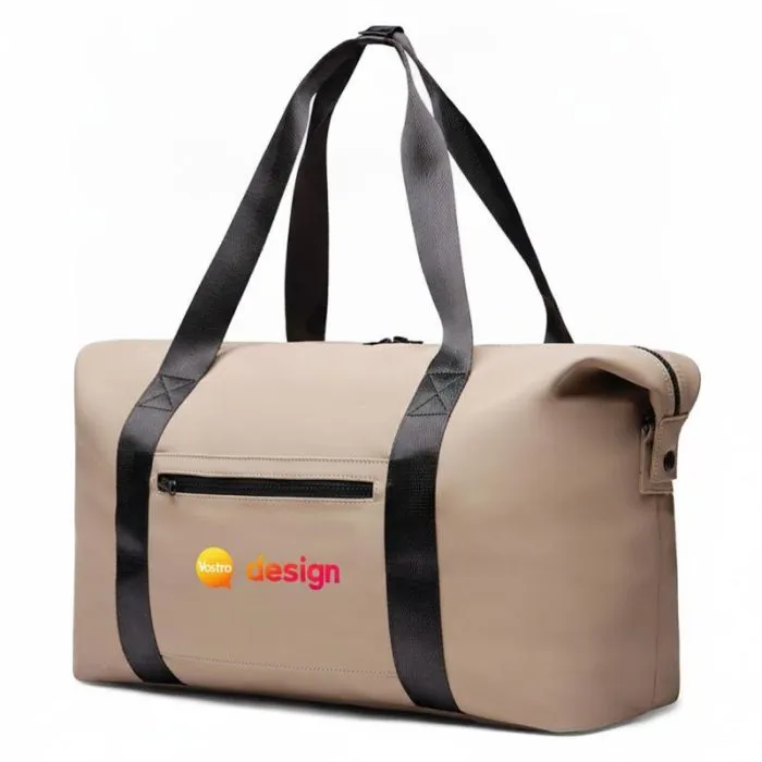 Borsa da viaggio personalizzata per il weekend in poliestere riciclato RCS con tasca per trolley