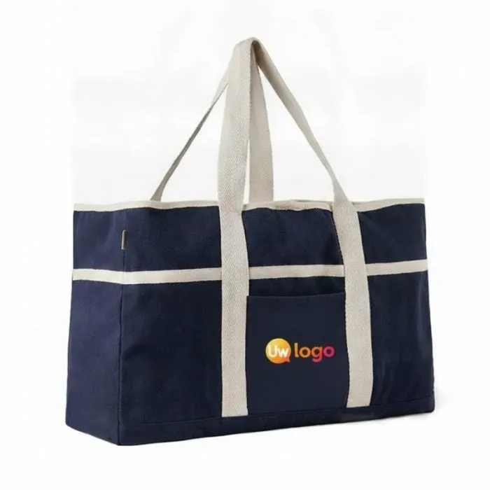 AWARE™-strandtas van gerecycled canvas met reclameopdruk - VINGA  Volonne