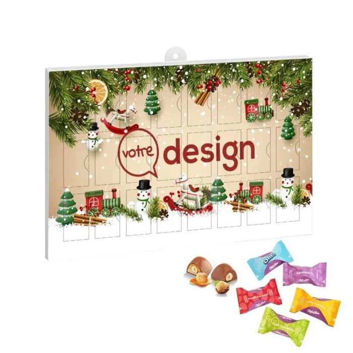 Calendrier de l'avent publicitaire Premium cadeau BUSINESS avec Milka Moments