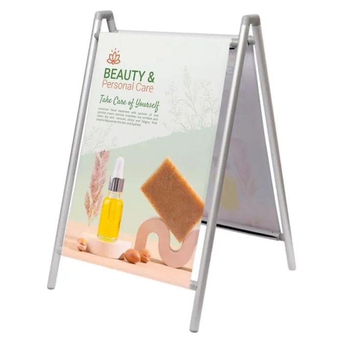 Chevalet porte-affiche tissu double face publicitaire