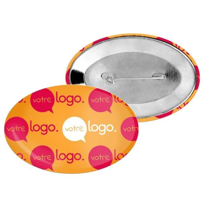 Badge ovale publicitaire - 68x45mm
