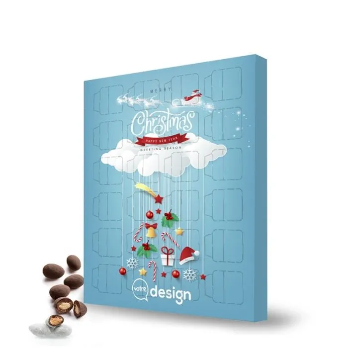 Petit calendrier de l'avent personnalisé aux amandes au chocolat ®Le Petit Carré