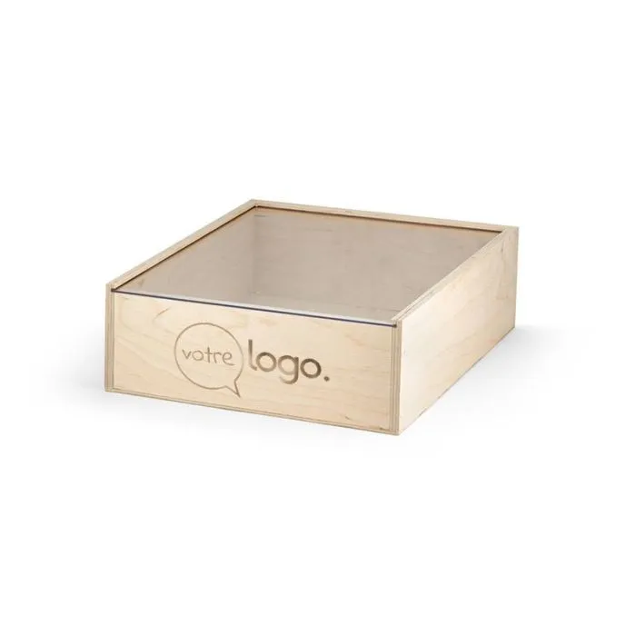 Boite en bois publicitaire BOXIE CLEAR L