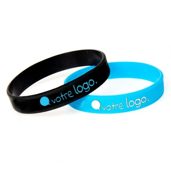 Bracelet en silicone personnalisé avec marquage en creux - 180mm