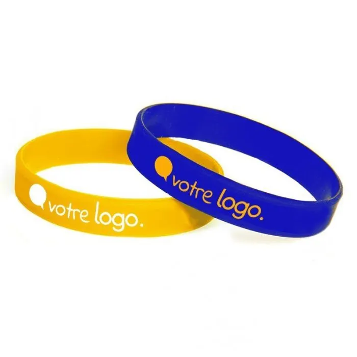 Bracelet publicitaire en silicone avec marquage en sérigraphie - 200mm