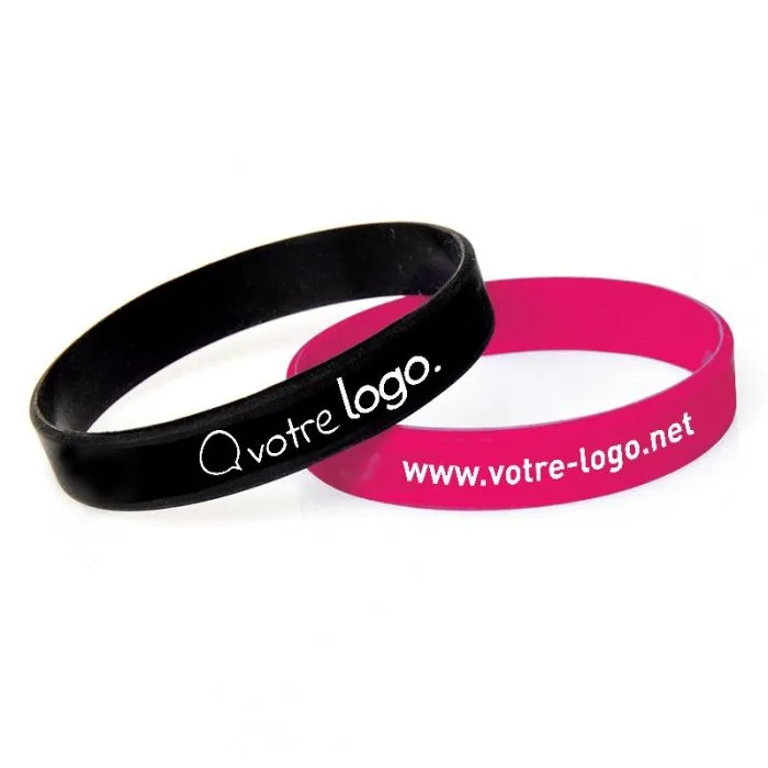 Bracelet publicitaire en silicone avec marquage en sérigraphie - 180mm