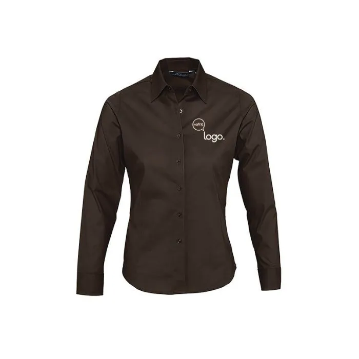 Chemise femme strech manches longues personnalisée - EDEN