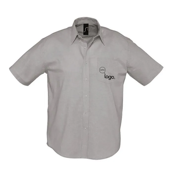 Chemise homme oxford manches courtes personnalisée - BRISBANE