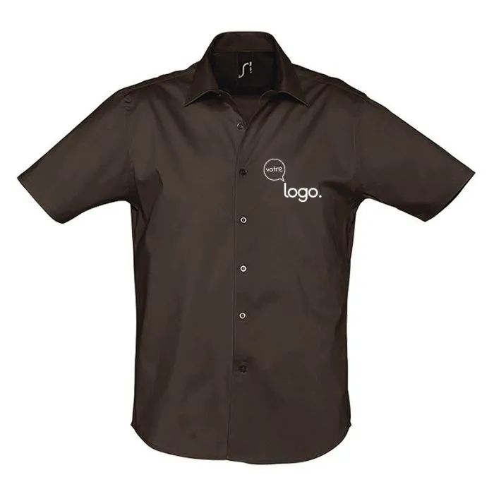 Chemise homme stretch manches courtes personnalisée - BROADWAY