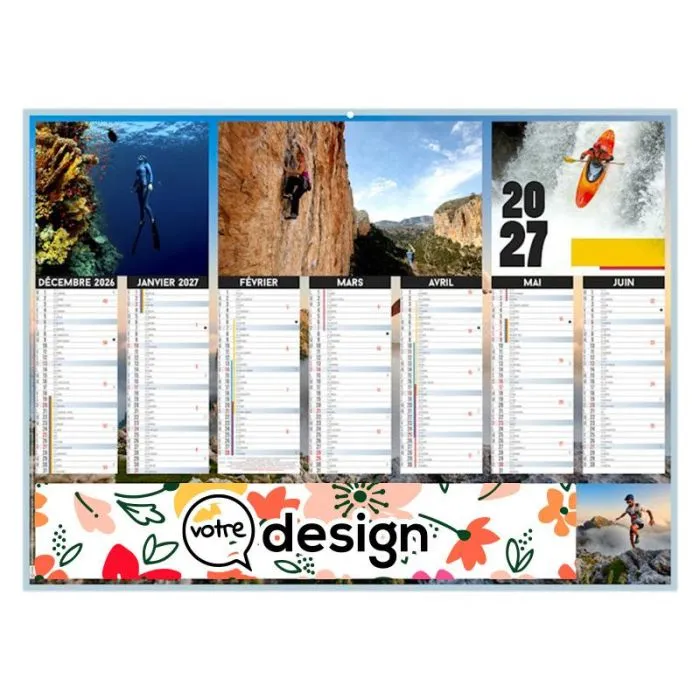 Calendrier bancaire standard - Thème sport ou sur-mesure