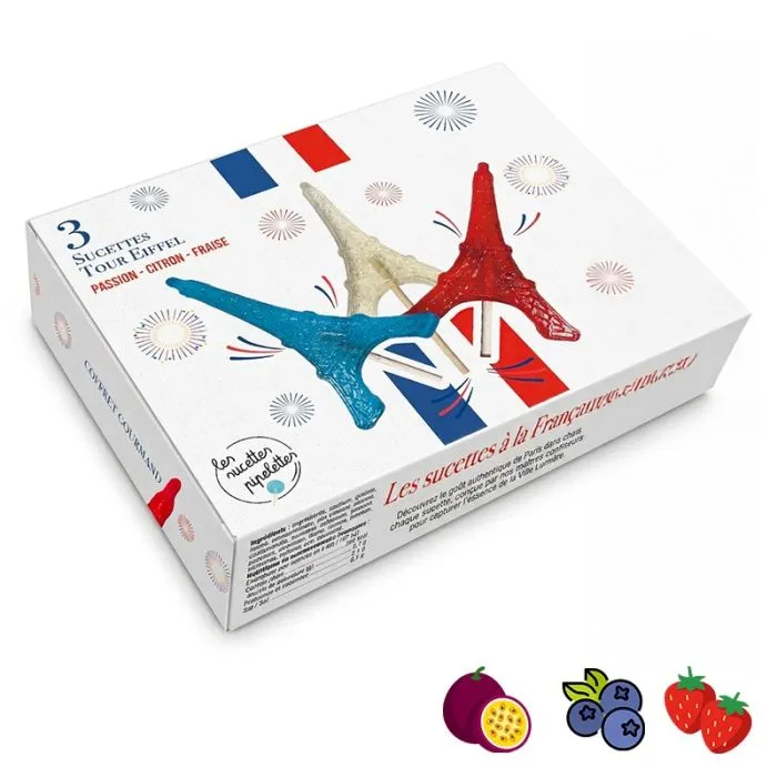 Coffret de sucettes en forme de Tour Eiffel made in France