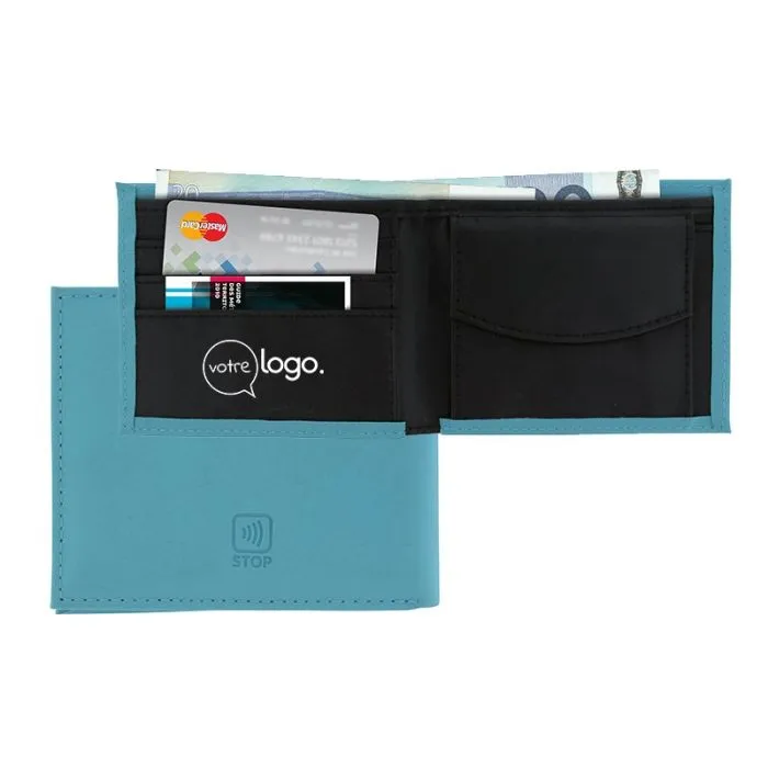 Porte monnaie publicitaire avec protection anti RFID