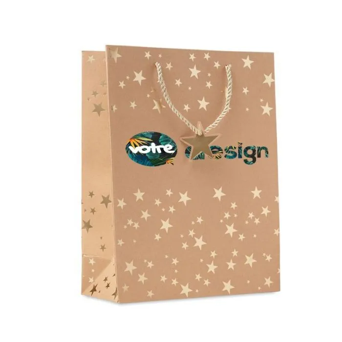 Sac cadeau publicitaire en papier à motifs SPARKLE