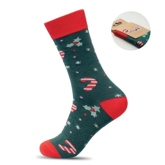 Chaussettes personnalisées de Noël en coton taille L - SOC LARGE