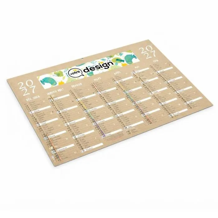 Calendrier bancaire 14 mois personnalisable Standard – Kraft