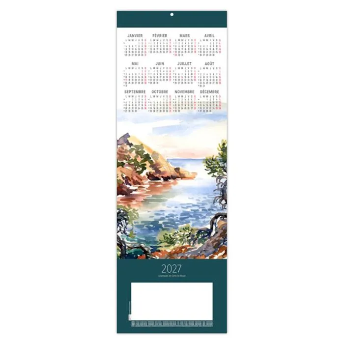 Calendrier murale 12 mois personnalisable - Méditerranée
