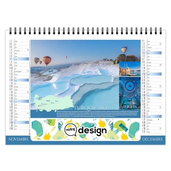 Chevalet calendrier spirale personnalisable - thermalisme