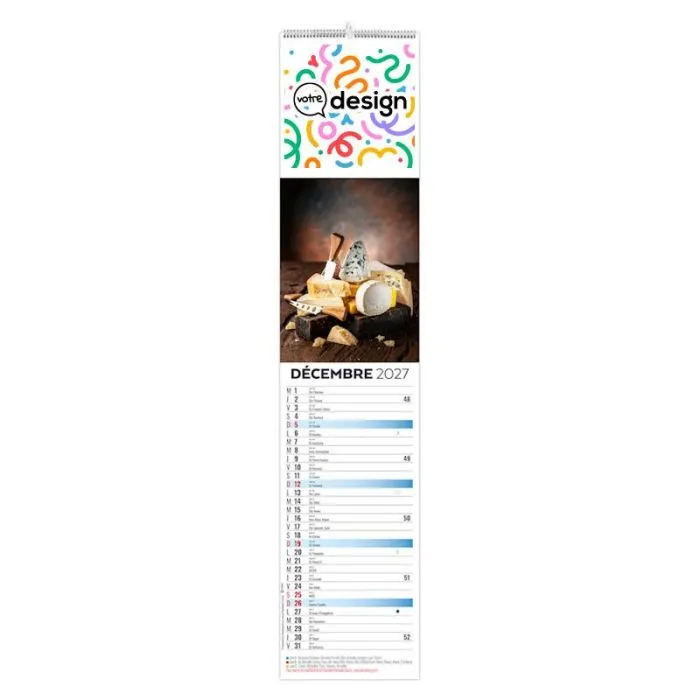 Calendrier languette personnalisable illustré -Thème culinaire