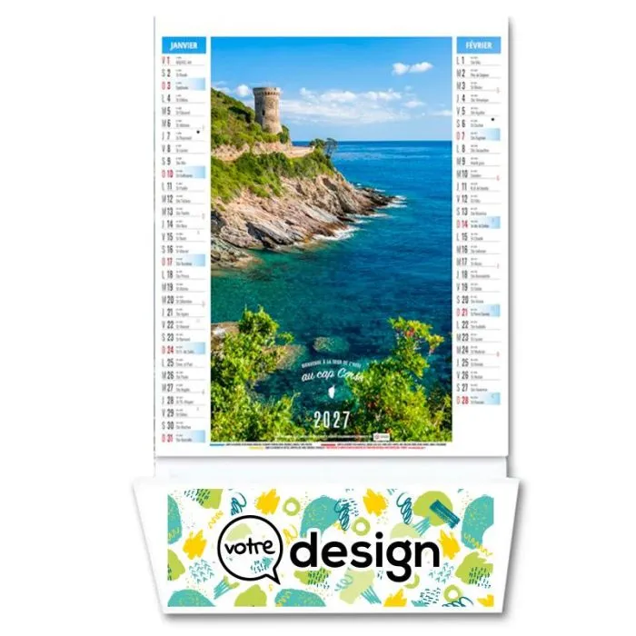 Calendrier personnalisable spirale 6 feuillets - Thème Corse