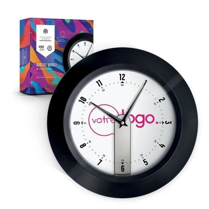 Horloge murale publicitaire avec radio pilotée