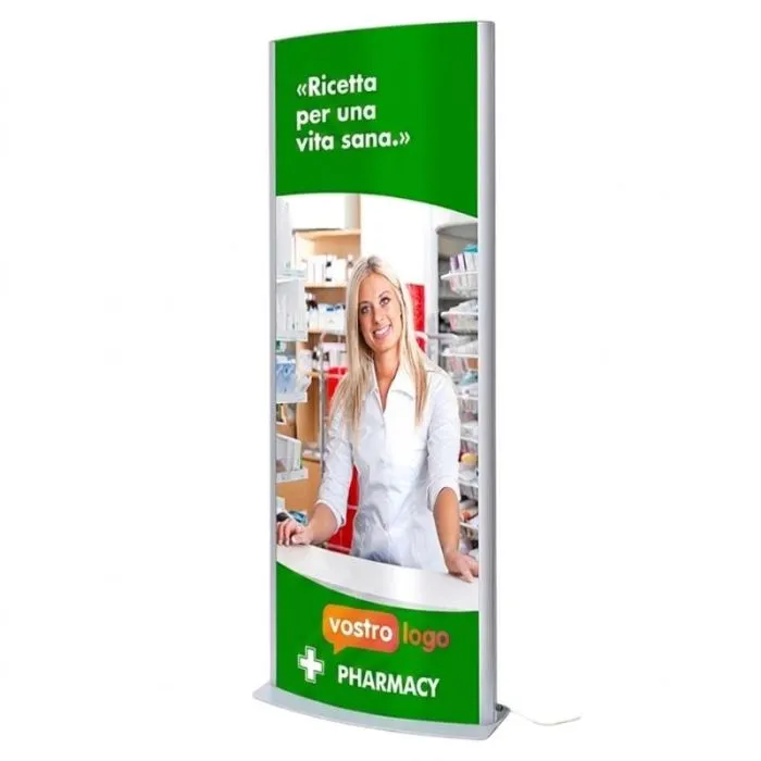 Colonna luminosa a LED ovale per manifesti pubblicitari - Arcuato®
