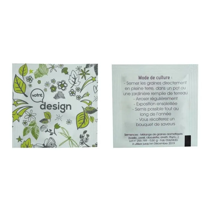 Sachet de graines personnalisé - 55 x 55 mm