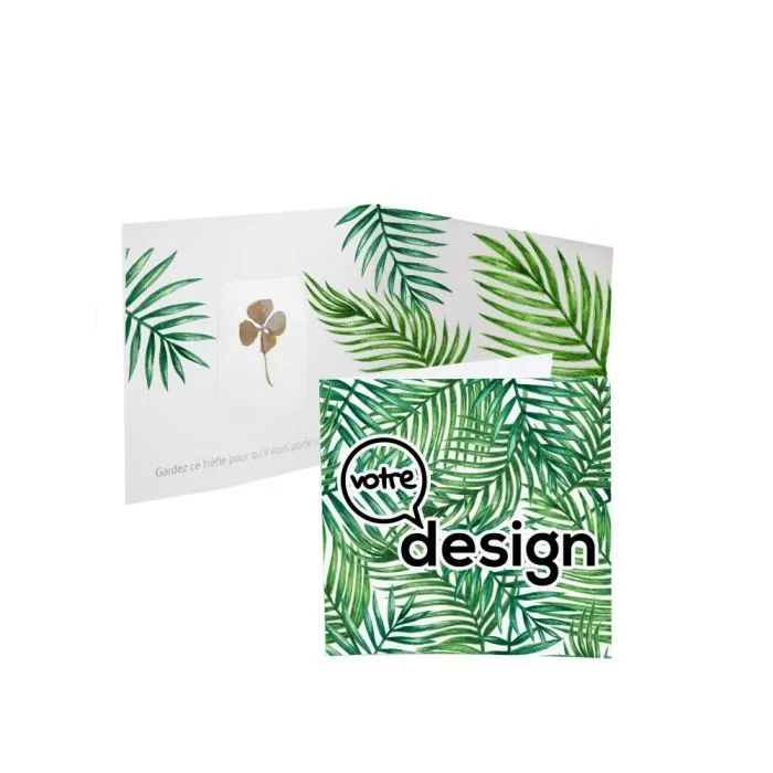 Carte personnalisé trèfle à 4 feuilles