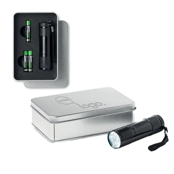Torche aluminium personnalisée 9 LED - LED PLUS