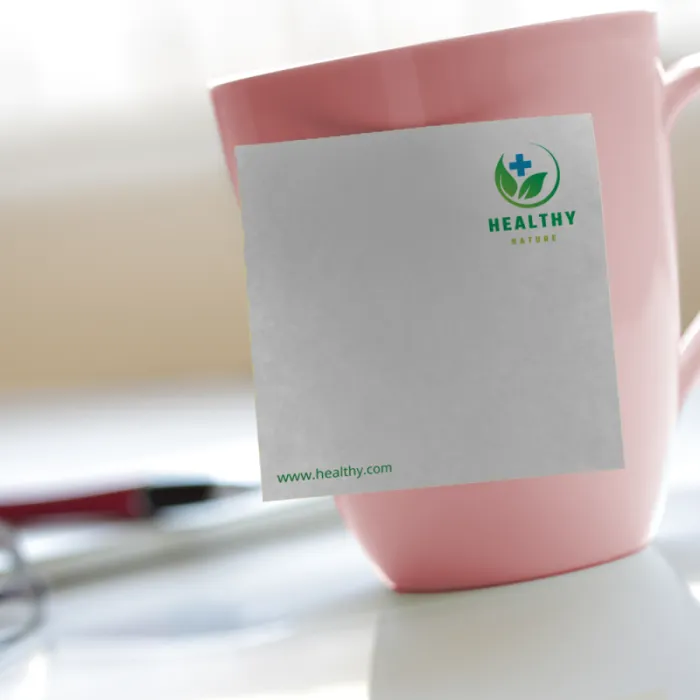 Gepersonaliseerde plakbriefjes van gerecycled papier