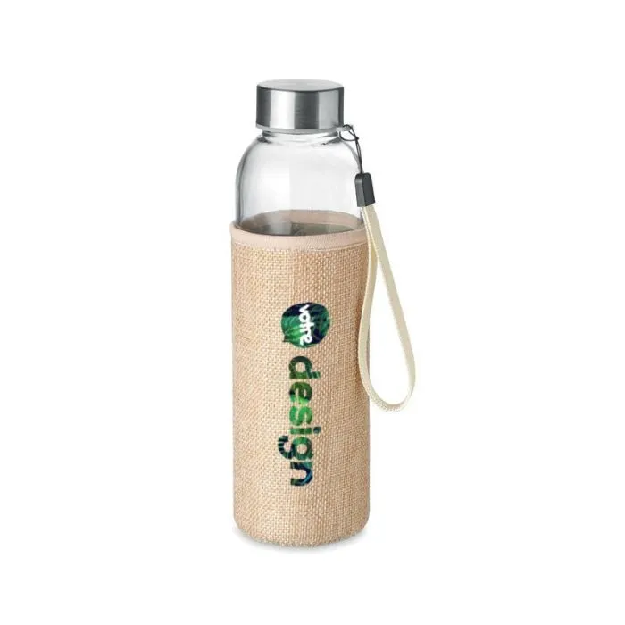 Bouteille & housse publicitaire en jute UTAH TOUCH