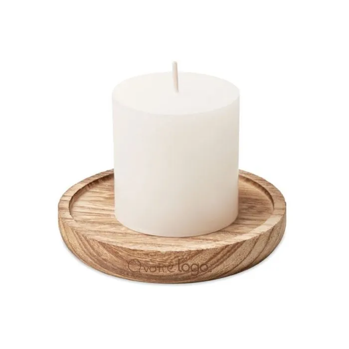 Bougeoir personnalisé rond avec bougie PENTAS