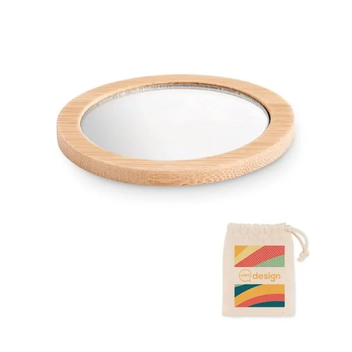Miroir de poche personnalisé en bambou MALAY
