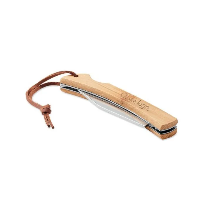 Couteau pliable publicitaire en bambou MANSAN