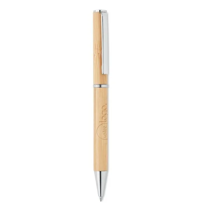 Stylo bille publicitaire twist en bambou - NAIRA