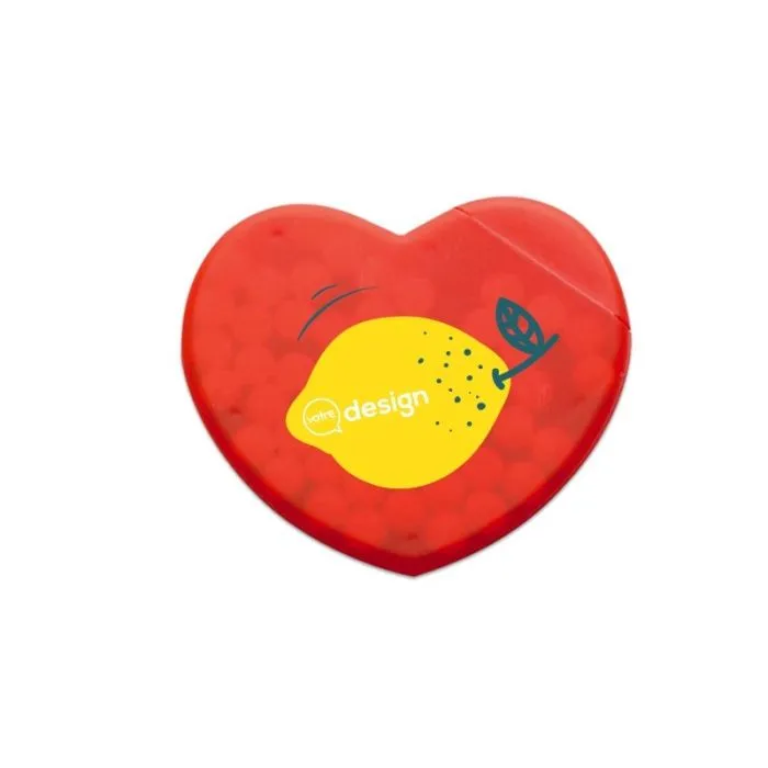 Boite en forme de coeur publicitaire CORAMINT