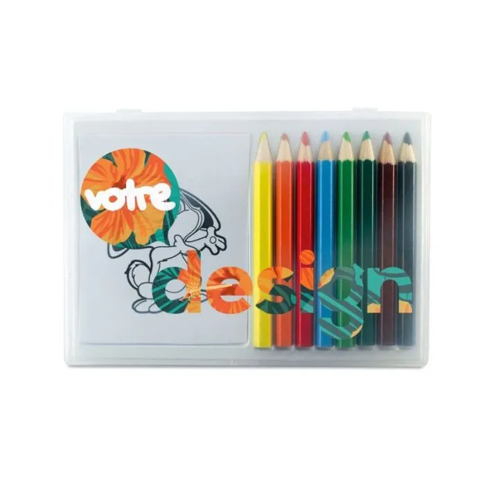 Set crayons de couleur publicitaire en bois RECREATION