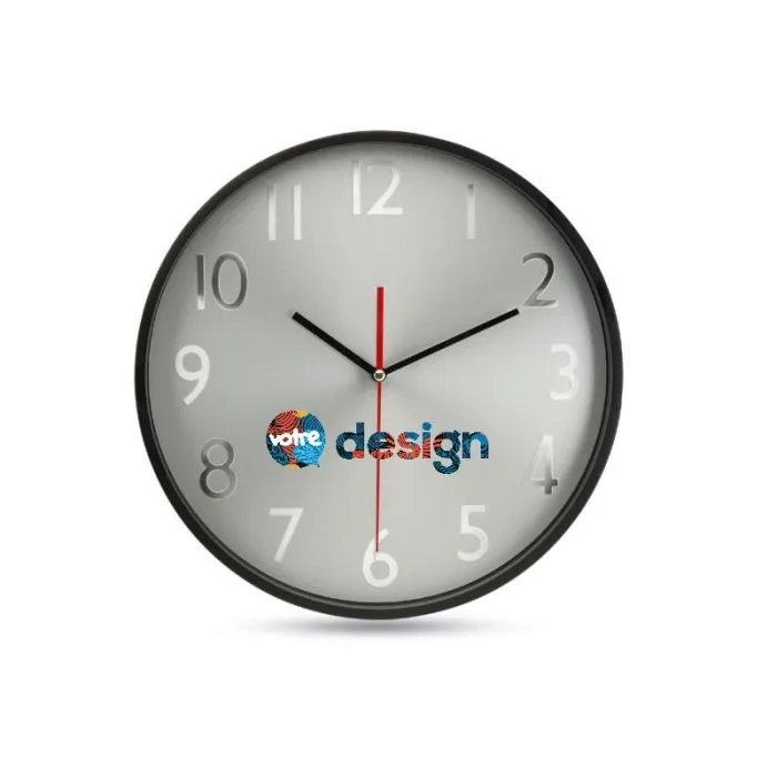 Horloge murale personnalisée fond argent RONDO