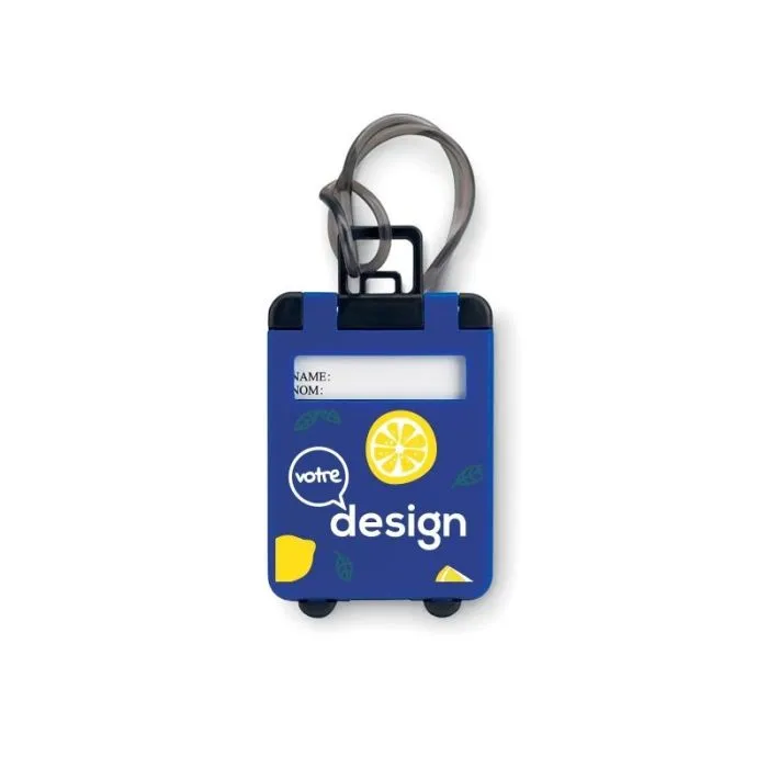 Étiquette de bagage personnalisable en plastique TRAVELLER