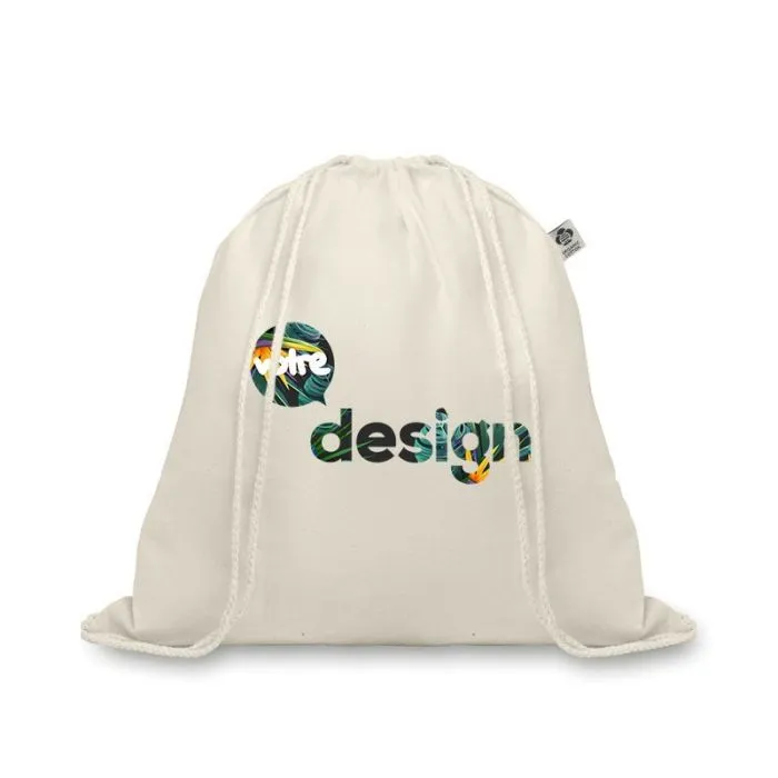 Sac à cordelette publicitaire en coton bio ORGANIC HUNDRED