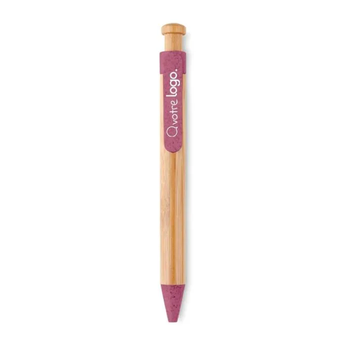 Stylo bambou/paille blé et ABS personnalisé TOYAMA